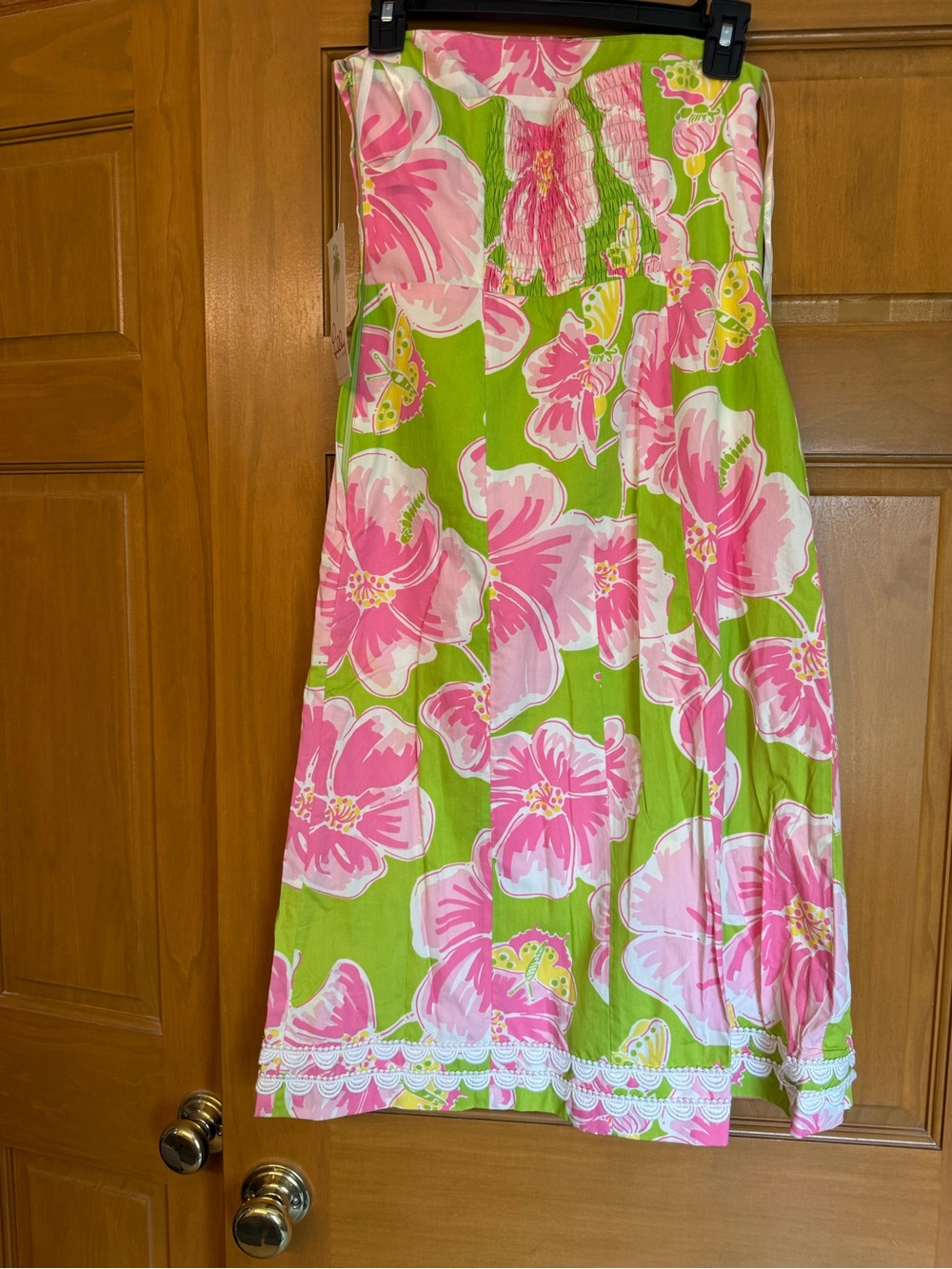 NWT Lilly Pulitzer Green Dress with Pink Floral Print - Picture 4 of 4